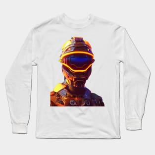 Technological cyborg head. Long Sleeve T-Shirt